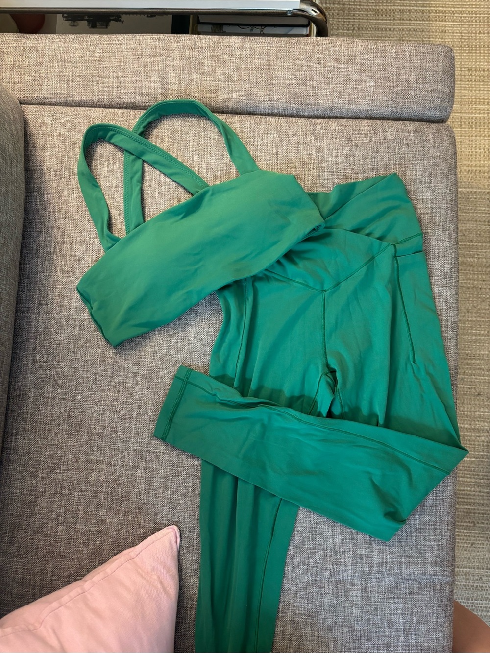 aerie green workout set